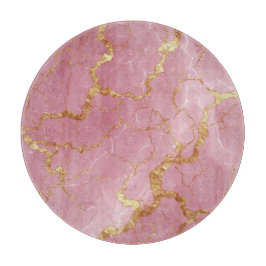 Roze marmeren achtergrond met gouden aders snijplank
