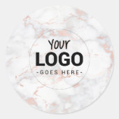 Roze marmeren achtergrond ronde sticker (Voorkant)