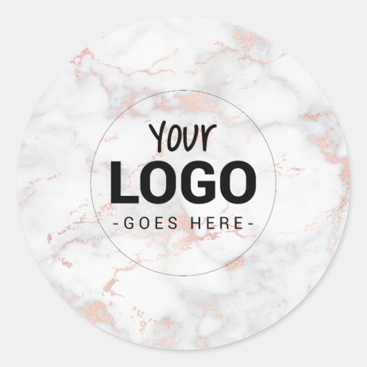 Roze marmeren achtergrond ronde sticker (Voorkant)