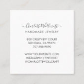 Roze Marmeren Agaat Goud Glitter Handgemaakte Sier Vierkante Visitekaartje (Achterkant)