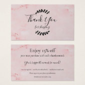 Roze Marmeren Bedankt Voor Winkelen Kortingkaart Visitekaartje (Voorkant /achterkant)