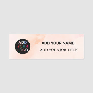 Roze marmeren bedrijfsnaam tag logo personeelsbadg
