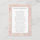 Roze Marmeren Begrafenisgebed Kaart met Foto (Achterkant)