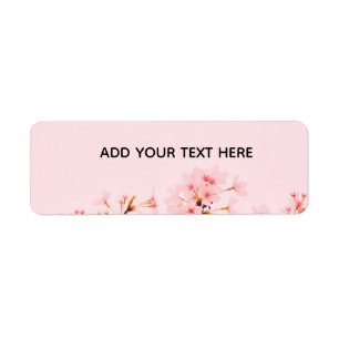 roze marmeren bloem adreslabel etiket
