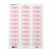 roze marmeren bloem adreslabel etiket (Full Sheet)