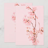 roze marmeren bloem Platte Bedankkaart  (Voorkant / Achterkant)