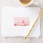 roze marmeren bloem Retouradreslabel Etiket (Insitu)