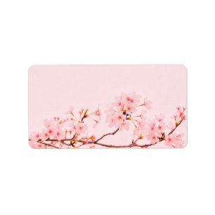 roze marmeren bloem Retouradreslabel Etiket