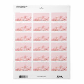 roze marmeren bloem Retouradreslabel Etiket (Full Sheet)