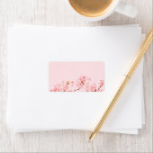 roze marmeren bloem Retouradreslabel Etiket (Insitu)