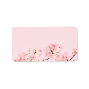 roze marmeren bloem Retouradreslabel Etiket