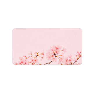 roze marmeren bloem Retouradreslabel Etiket