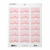roze marmeren bloem Retouradreslabel Etiket (Full Sheet)