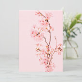 roze marmeren bloem Uitnodiging (Staand voorkant)