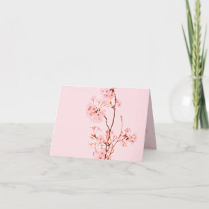 roze marmeren bloem Vouwde Dankkaart Bedankkaart