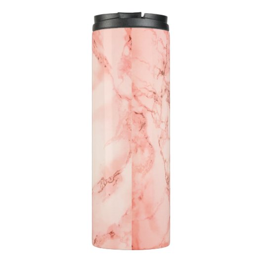 Roze Marmeren Boss Lady Thermosbeker (Achterkant)