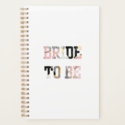 Roze Marmeren Bruid-to-Be Planner (Voorkant)