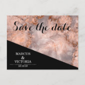 Roze marmeren bruiloft save the date aankondigingskaart (Voorkant)