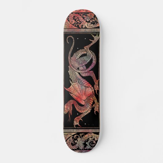 Roze Marmeren Draak Skateboard (Voorkant)