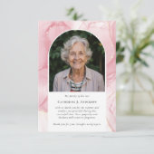 Roze Marmeren Foto Sympathy Begrafenismonument Bedankkaart (Staand voorkant)