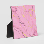 Roze marmeren goud aders patroon fotoplaat (Voorkant)