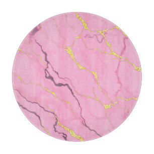 Roze marmeren goud aders patroon snijplank