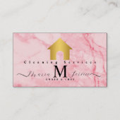 ROZE marmeren gouden huis ontwerp schoonmaak servi Visitekaartje (Voorkant)