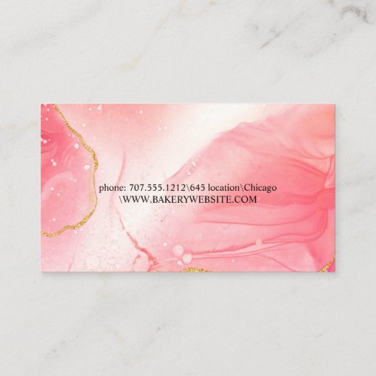 ROZE marmeren gouden huis ontwerp schoonmaak servi Visitekaartje (Achterkant)