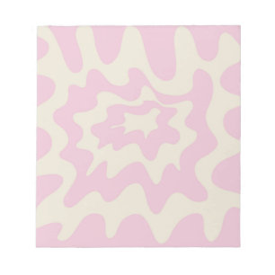 Roze marmeren groovy golvende streep moderne lente notitieblok