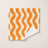 Roze Marmeren Groovy Wavy Stripe Modern Spring Bad Handdoek (Wasdoekje)
