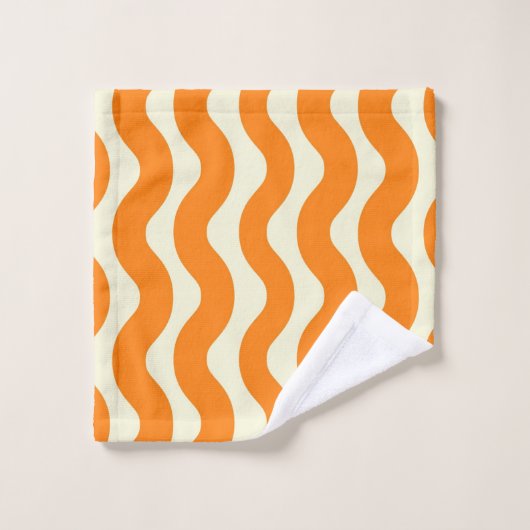Roze Marmeren Groovy Wavy Stripe Modern Spring Bad Handdoek (Wasdoekje)