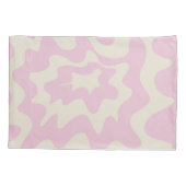 Roze Marmeren Groovy Wavy Stripe Modern Spring Kussensloop (Achterkant)
