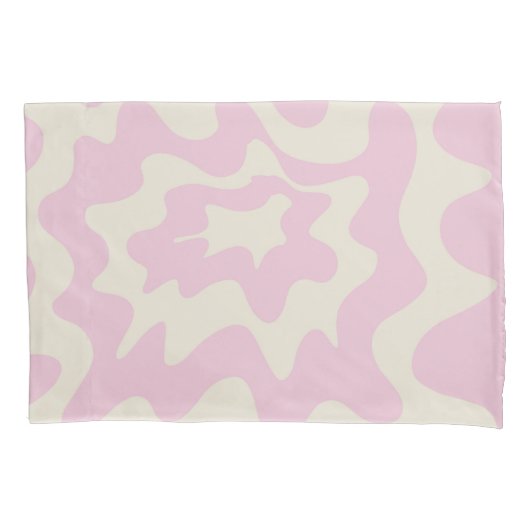 Roze Marmeren Groovy Wavy Stripe Modern Spring Kussensloop (Voorkant)
