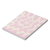 Roze Marmeren Groovy Wavy Stripe Modern Spring Notitieblok (Linkerzijde)