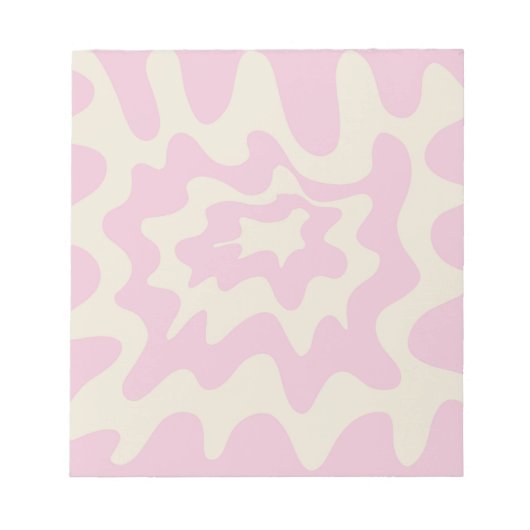Roze Marmeren Groovy Wavy Stripe Modern Spring Notitieblok (Voorkant)