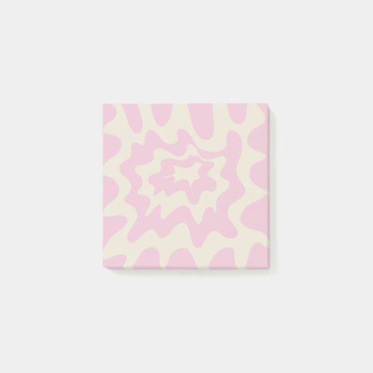 Roze Marmeren Groovy Wavy Stripe Modern Spring Post-it® Notes (Voorkant)