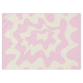 Roze Marmeren Groovy Wavy Stripe Modern Spring Tafelkleed (Voorkant (Horizontaal))