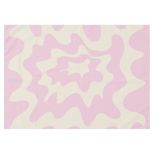 Roze Marmeren Groovy Wavy Stripe Modern Spring Tafelkleed (Voorkant (Horizontaal))