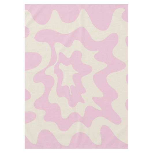 Roze Marmeren Groovy Wavy Stripe Modern Spring Tafelkleed (Voorkant)