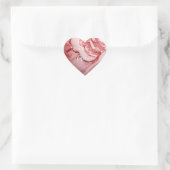 Roze marmeren hart hart sticker (Tas)