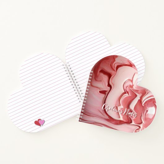 Roze marmeren hart notitieboek (Binnen)