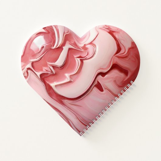 Roze marmeren hart notitieboek (Achterkant)
