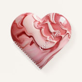 Roze marmeren hart notitieboek (Voorkant)