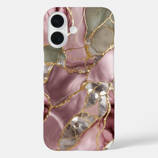Roze Marmeren Hoestelcase Goud Neutraal Luxe Case-Mate iPhone Case (Achterkant)