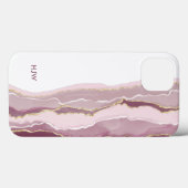 Roze marmeren iPhone hoesje (Achterkant (horizontaal))