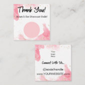 Roze Marmeren Korting Scratch Off Dank u Kaart Vierkante Visitekaartje (Voorkant / Achterkant)