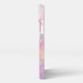 Roze marmeren kunst girly goud iPhone hoesje (Linkerkant)