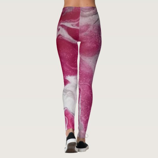 Roze Marmeren Leggings (Achterkant)