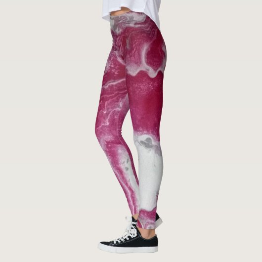 Roze Marmeren Leggings (Links)