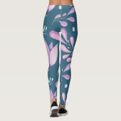 Roze Marmeren Leggings - Bloemen Yoga Broek Vrouwe (Achterkant)